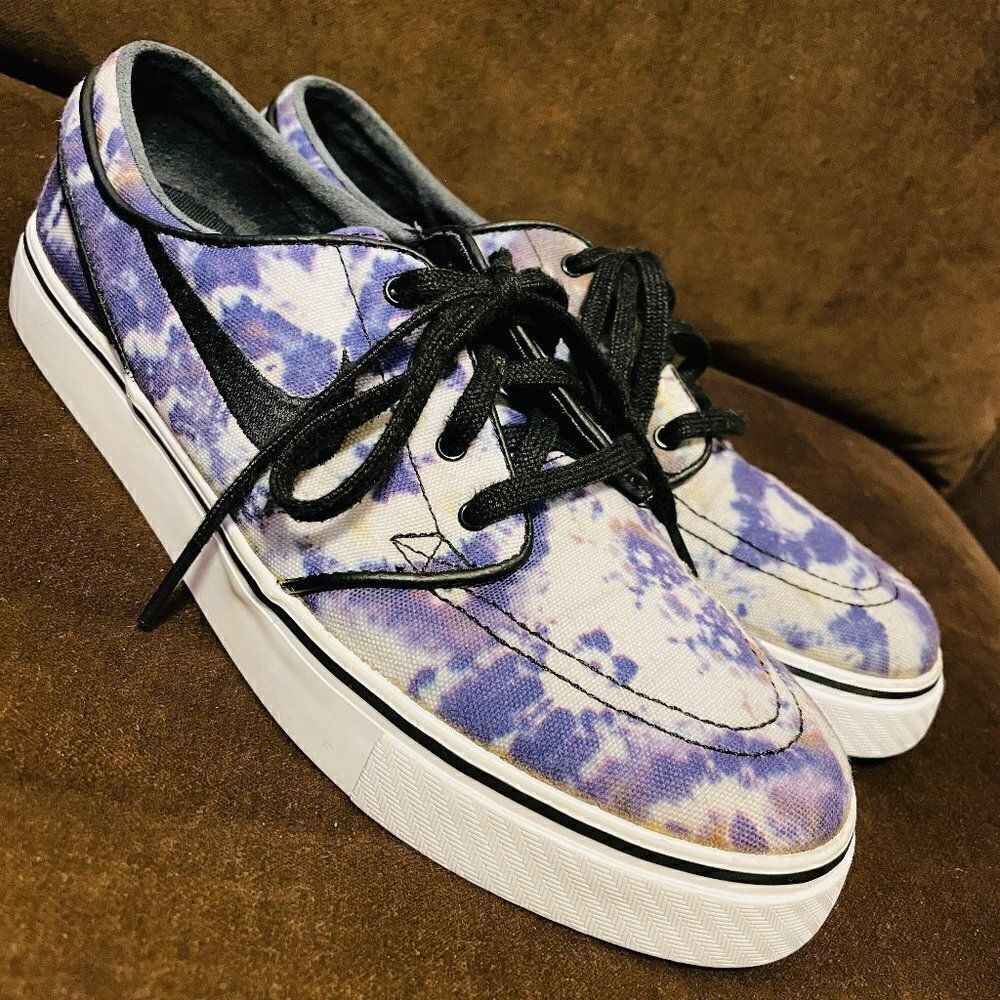 Rare Nike SB Stefan Janoski Purple Tie Dye Hip Skateboarding shoes 8 US 41 EUR
